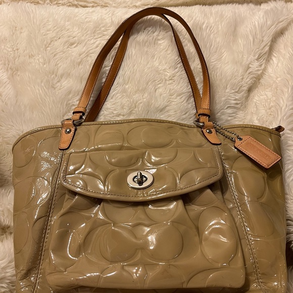 Beige Coach Tote - Picture 3 of 4